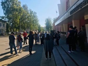 Тренировочное занятие по эвакуации людей из здания
